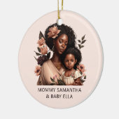 Mooie zwarte moeder en dochter (9) keramisch ornament (Links)