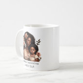 Mooie zwarte moeder en dochter (9) koffiemok (Voorkant links)