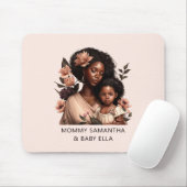 Mooie zwarte moeder en dochter (9) muismat (Met muis)