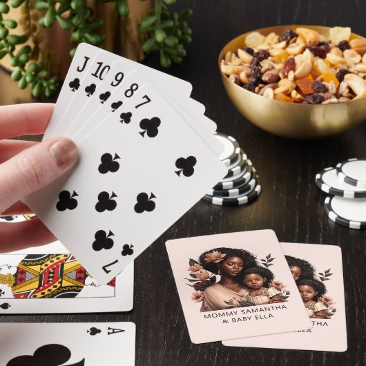 Mooie zwarte moeder en dochter (9) pokerkaarten (Insitu)