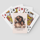 Mooie zwarte moeder en dochter (9) pokerkaarten (Achterkant)