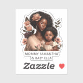 Mooie zwarte moeder en dochter (9) sticker (Vel)