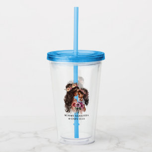 Mooie zwarte moeder en dochter acryl drinkbeker