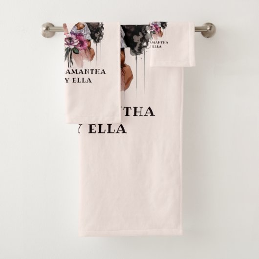 Mooie zwarte moeder en dochter bad handdoek (Insitu)