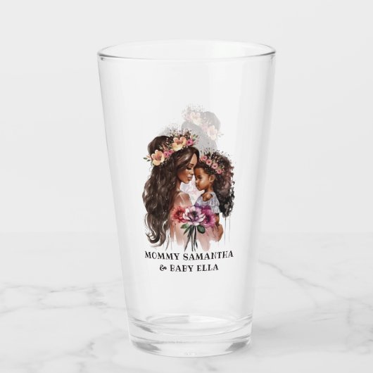 Mooie zwarte moeder en dochter glas (Achterkant)