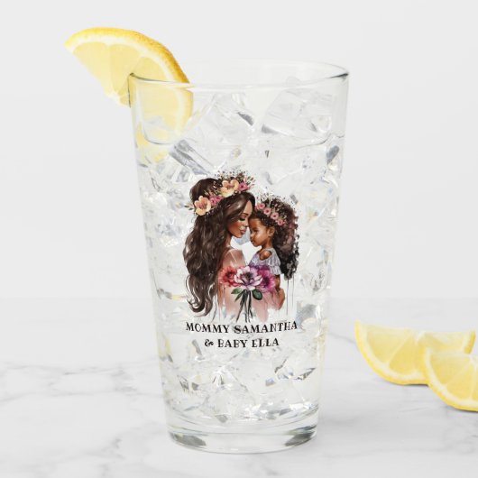 Mooie zwarte moeder en dochter glas (Voorkant ijs)