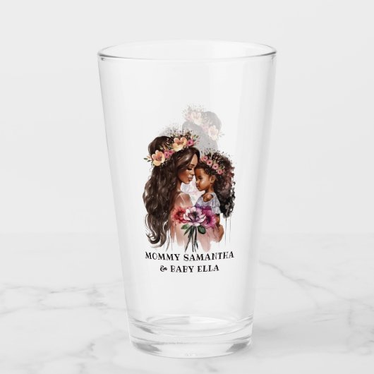 Mooie zwarte moeder en dochter glas (Voorkant)