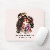 Mooie zwarte moeder en dochter muismat (Met muis)