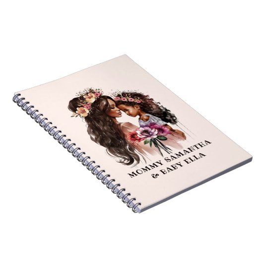 Mooie zwarte moeder en dochter notitieboek (Rechterzijde)