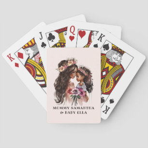 Mooie zwarte moeder en dochter pokerkaarten