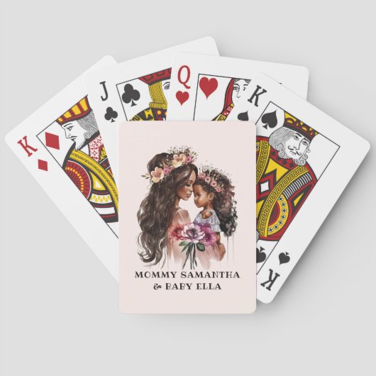 Mooie zwarte moeder en dochter pokerkaarten (Achterkant)
