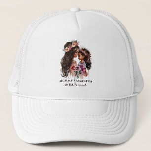 Mooie zwarte moeder en dochter trucker pet