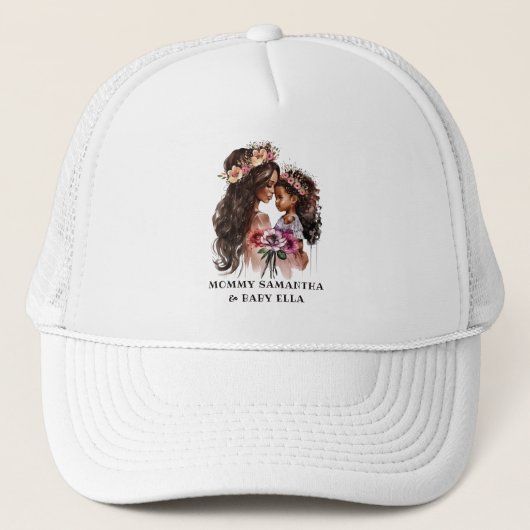 Mooie zwarte moeder en dochter trucker pet (Voorkant)
