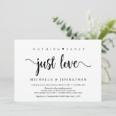 Mooie Zwarte Niets Stoers Gewoon Liefde, Elopement Kaart (Staand voorkant)