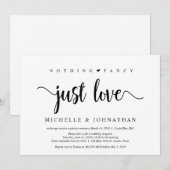 Mooie Zwarte Niets Stoers Gewoon Liefde, Elopement Kaart (Voorkant / Achterkant)