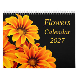 Mooie Zwarte Oranje Bloem Natuur Kalender 2027