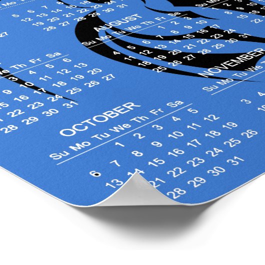 Mooie Zwarte Paard 2024 Agenda Poster (Hoek)