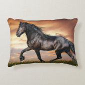 Mooie zwarte paard accent kussen (Voorkant)