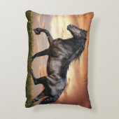 Mooie zwarte paard accent kussen (Achterkant (Verticaal))