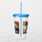 Mooie zwarte paard acryl drinkbeker (Rechts)