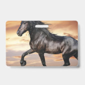 Mooie zwarte paard badge (Achterkant)