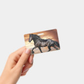 Mooie zwarte paard badge (Handheld)