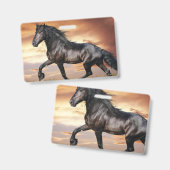 Mooie zwarte paard badge (Voor- en achterkant)