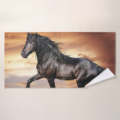 Mooie zwarte paard badhanddoek (Badhanddoek)