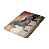Mooie zwarte paard badmat (Gekanteld)