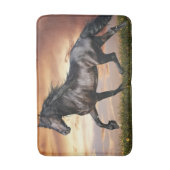 Mooie zwarte paard badmat (Voorkant Verticaal)