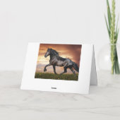 Mooie zwarte paard bedankkaart (Achterkant)