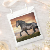 Mooie zwarte paard bedankzakje (Geknipt)