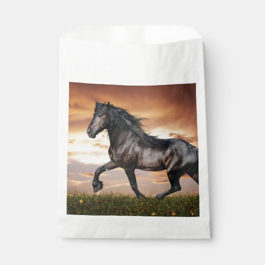 Mooie zwarte paard bedankzakje (Voorkant)