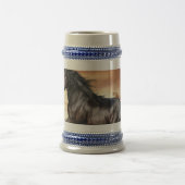 Mooie zwarte paard bierpul (Center)