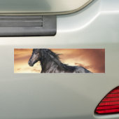 Mooie zwarte paard bumpersticker (Op auto)