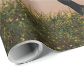 Mooie zwarte paard cadeaupapier (Rol Hoek)