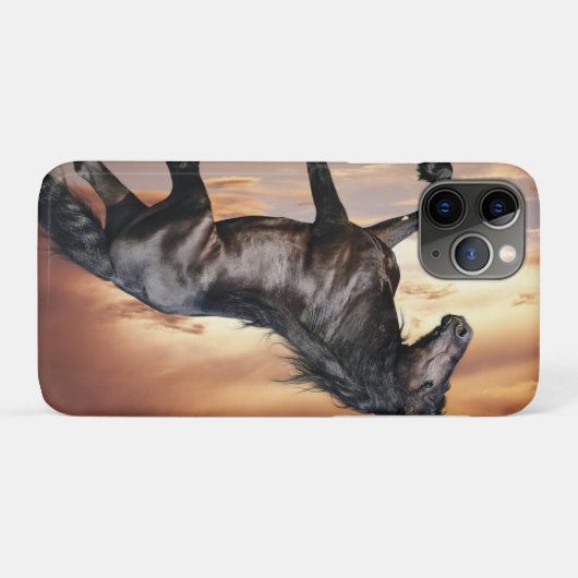 Mooie zwarte paard Case-Mate iPhone case (Achterkant (horizontaal))