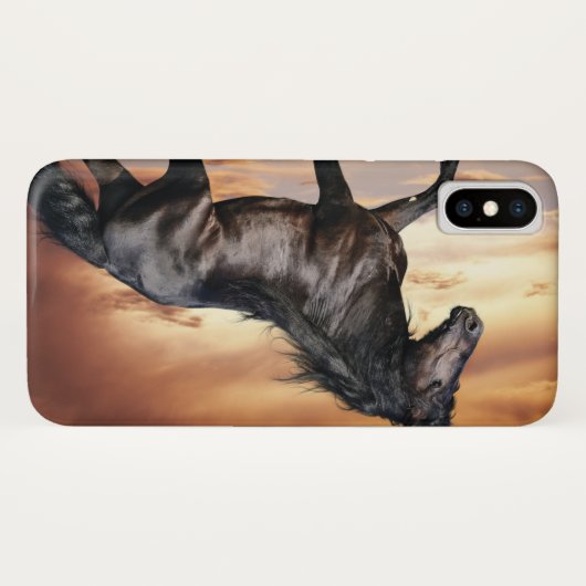 Mooie zwarte paard Case-Mate iPhone case (Achterkant (horizontaal))