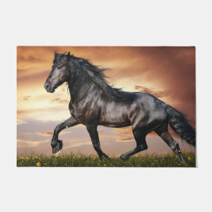 Mooie zwarte paard deurmat