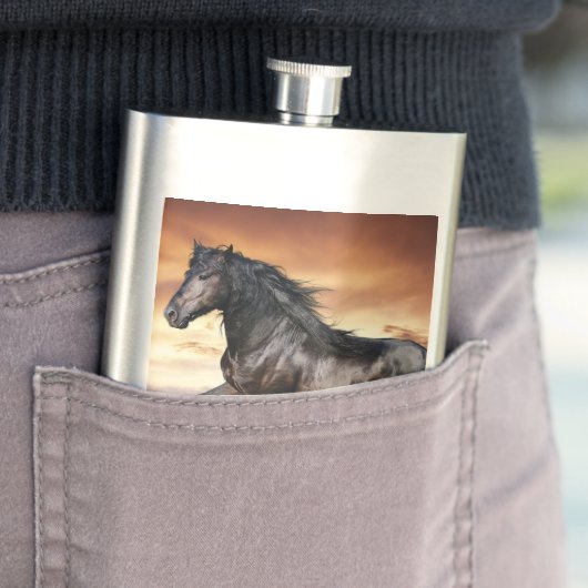 Mooie zwarte paard flacon (Voorbeeld)