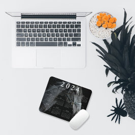 Mooie zwarte paard foto 2024 jaar kalender muismat