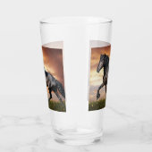 Mooie zwarte paard glas (Rechts)