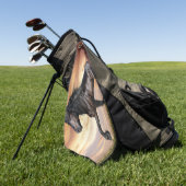 Mooie zwarte paard golfhanddoek (Groen)