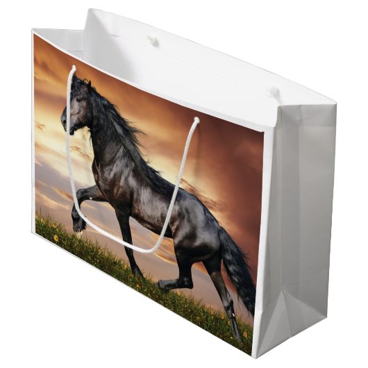 Mooie zwarte paard groot cadeauzakje (Voorkant Gekanteld)