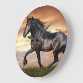 Mooie zwarte paard grote klok (Hoek)