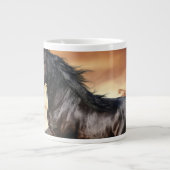 Mooie zwarte paard grote koffiekop (Voorkant)