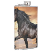Mooie zwarte paard heupfles (Rechts)