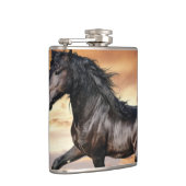 Mooie zwarte paard heupfles (Rechts)