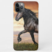 Mooie zwarte paard iPhone hoesje (Achterkant)