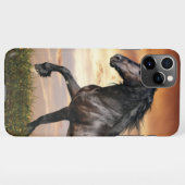 Mooie zwarte paard iPhone hoesje (Achterkant horizontaal)